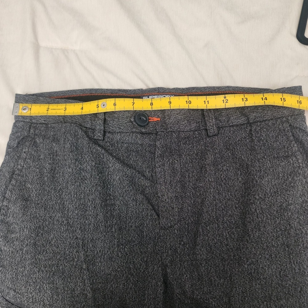 Superdry Chino Pants Mens 30x32 Grey Excellent Slim Textured Cotton M70000KR - Picture 6 of 11